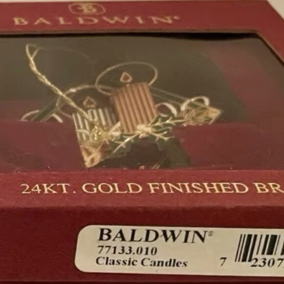 CLASSIC CANDLES 77133.010 2004 Baldwin Brass 24K Finished Brass Ornament VTG - Picture 4 of 9